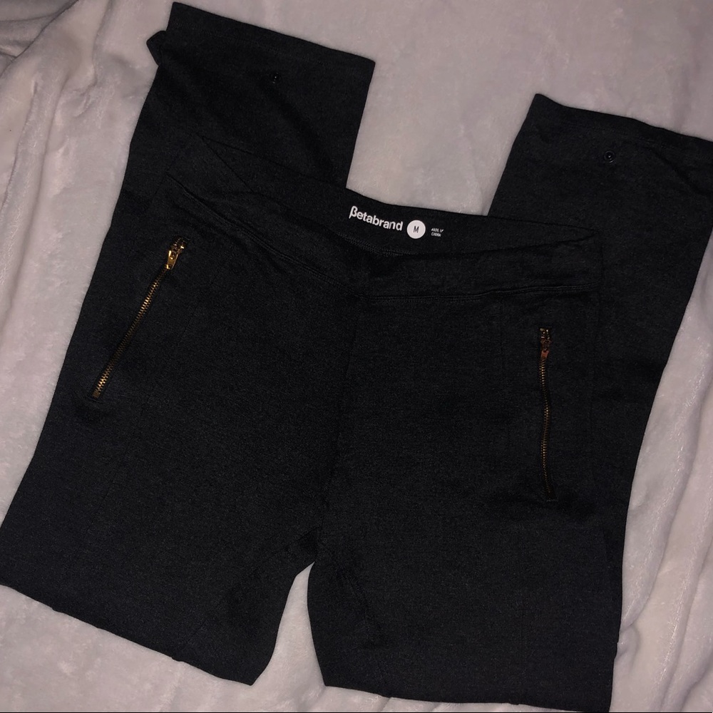 Betabrand Straight Leg Pants in Black
